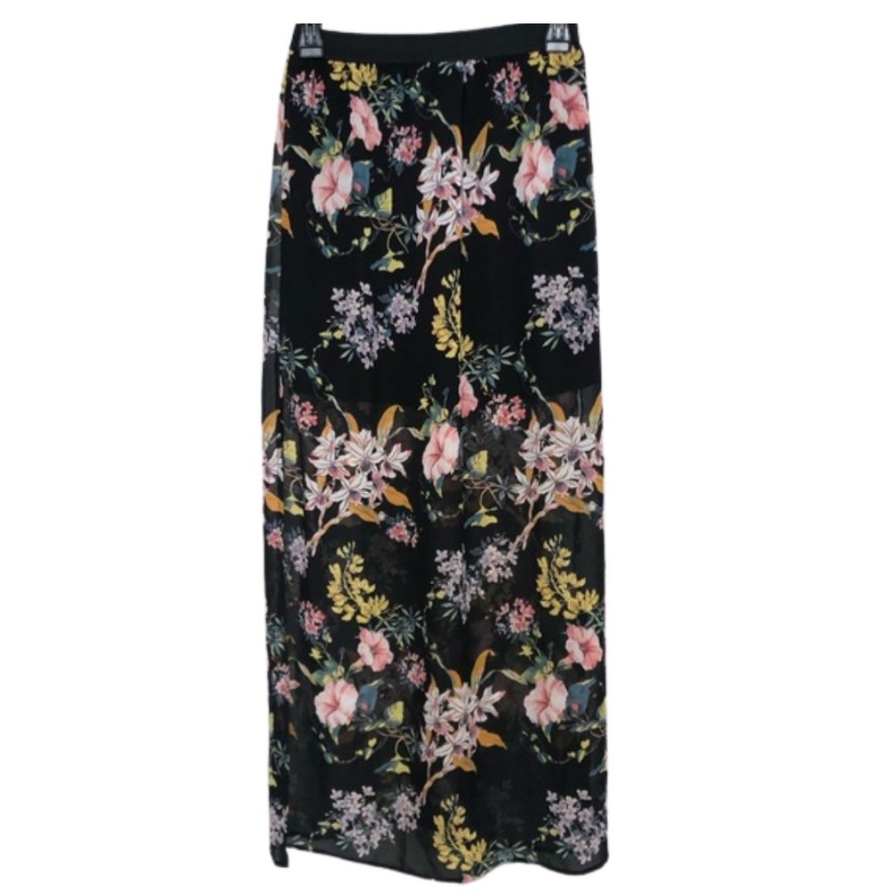 Long Floral Chiffon Skirt, Size 6 - NWT